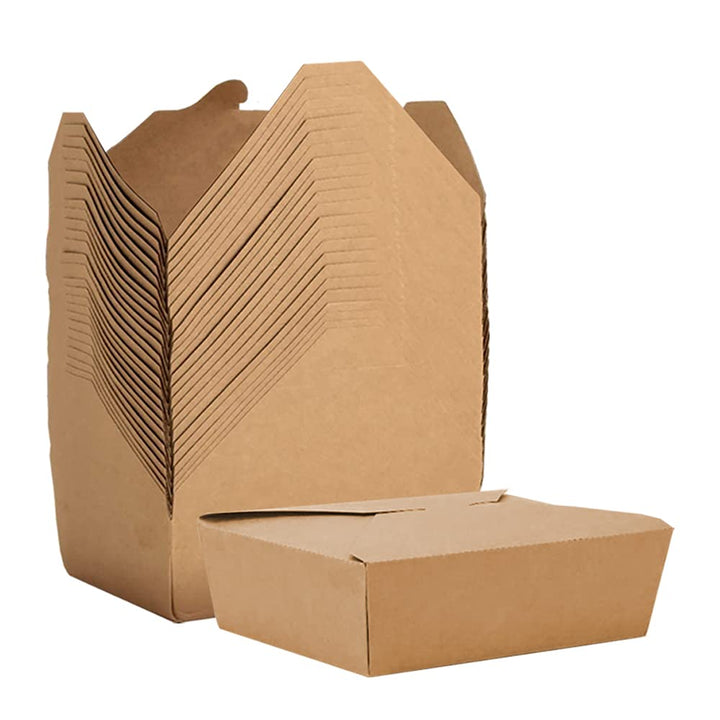 Kraftpapier Lunchbox, 25 Stücke Kraftkarton Snackboxen, Take Away Box, Öl und Wasserdicht, für Sandw