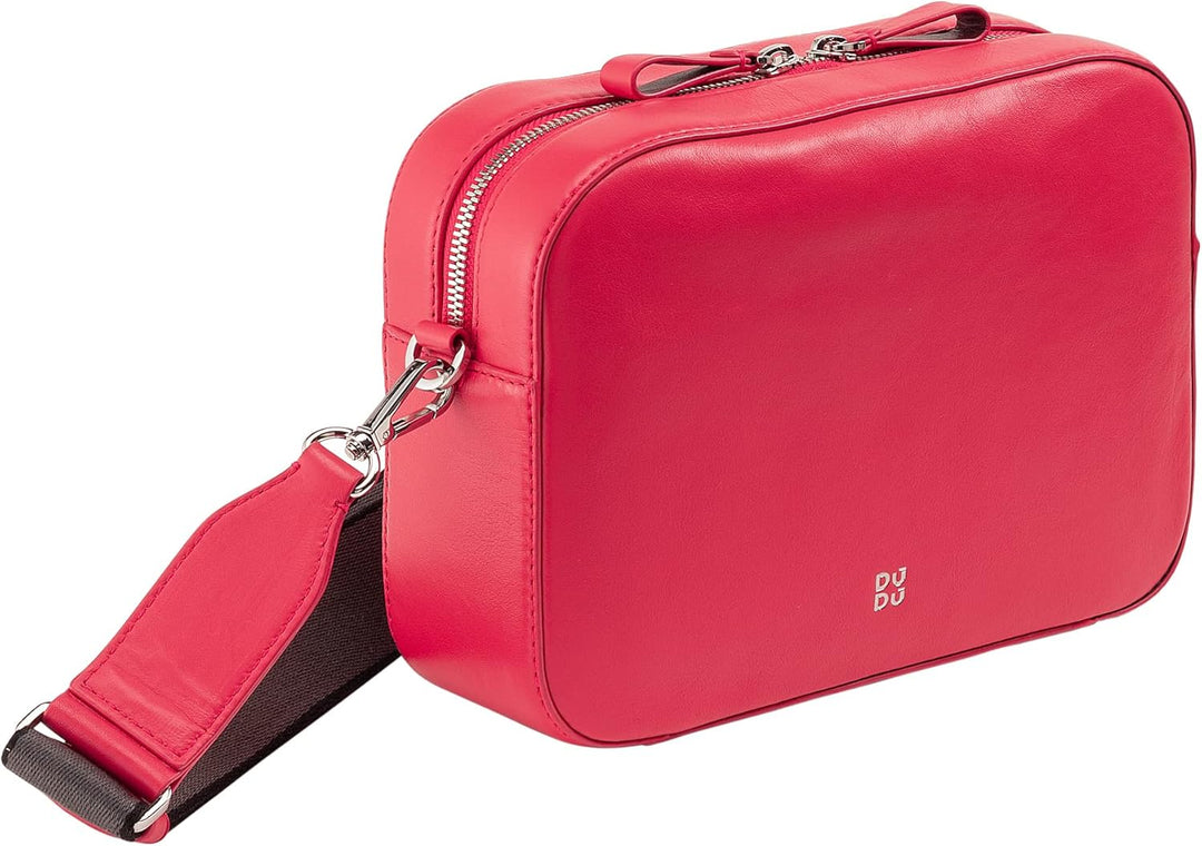 DUDU Damen Umhängetasche aus Leder, Kamera Bag mit abnehmbarem Riemen, kompakte Elegante Lederhandta