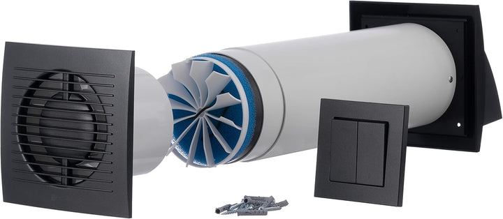 Steinberg14 Ø 100mm Dezentrale Einzelraumlüftungsanlage mit Wärmerückgewinnung 85% - mit Schalter, A