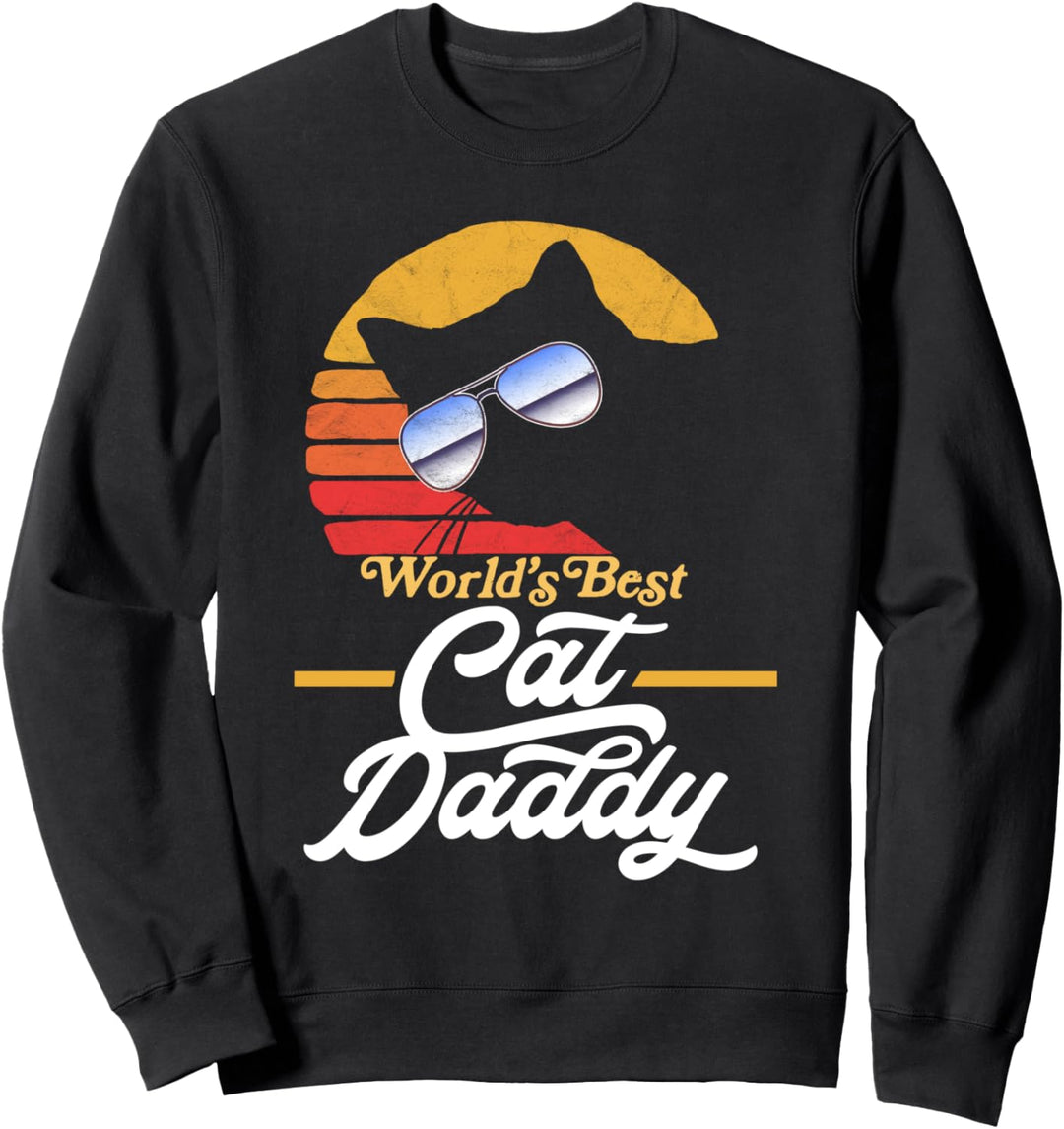 Cat Daddy Vintage Sunglasses Eighties Retro Distressed 80s Sweatshirt