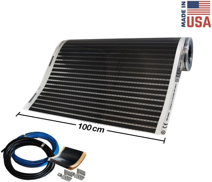 Calorique Infrarot Heizfolie Elektrische Fussbodenheizung 100 cm Set 220 W/m² 2,0 m² - effiziente un