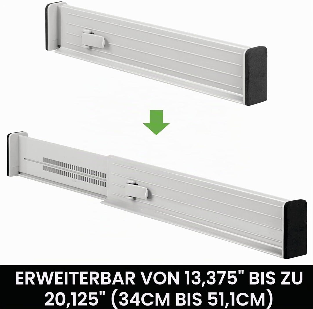 mDesign 4er-Set verstellbarer Schubladeneinsatz – praktischer Schubladen Organizer für Schrank und K