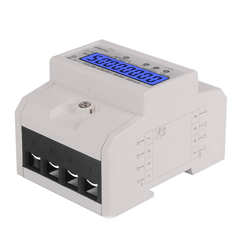 MIRTHBUY Digitaler Stromzähler mit LCD, 3-Phasen 4-Draht, Wechselstromzähler, Geeicht Stromzähler, D
