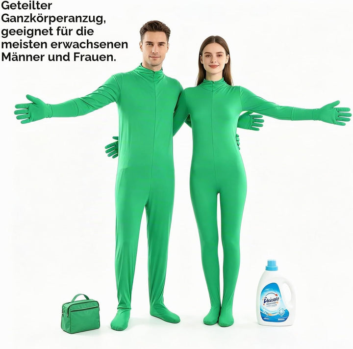 Green Screen Bodysuit Für Fotografie, Ganzkörper Anzug Ganzkörper-Split-Design Für Fotografie Film V