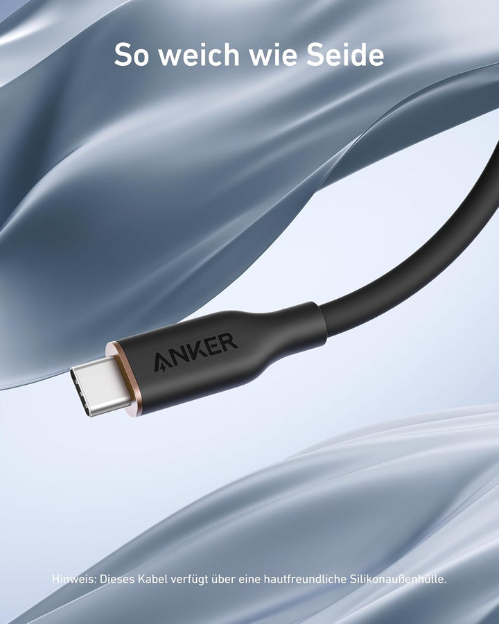 Anker Powerline III Flow, 240W USB C auf USB C Kabel, [2 Stück 1,8m] PD 3.0 USB C Ladekabel für iPho
