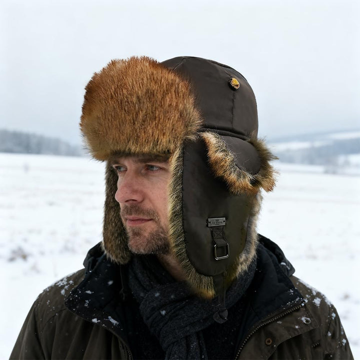 Unisex Fliegermütze Rib Bomber Aviator Pilot Hat Faux Fellmütze Winter Russische Mütze Herren Bomber