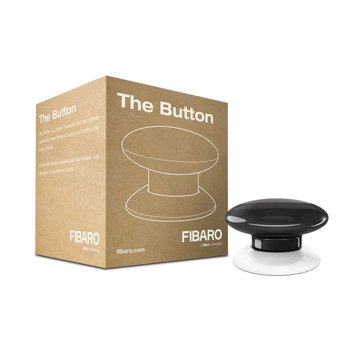 FIBARO The Button Black / Z-Wave Plus Drahtlose Tragbare Schalt-Knopf, Schwarz, FGPB-101-2, Schwarz