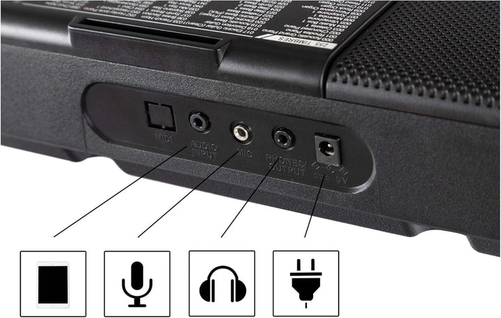 McGrey LK-6120-MIC Keyboard - Einsteiger-Keyboard mit 61 Leuchttasten - 255 Sounds und 255 Rhythmen
