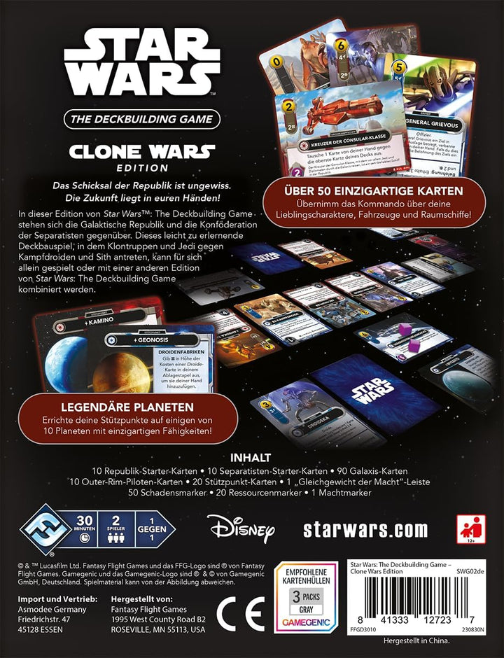 Fantasy Flight Games, Star Wars: The Deckbuilding Game – Clone Wars Edition, Kennerspiel, Kartenspie