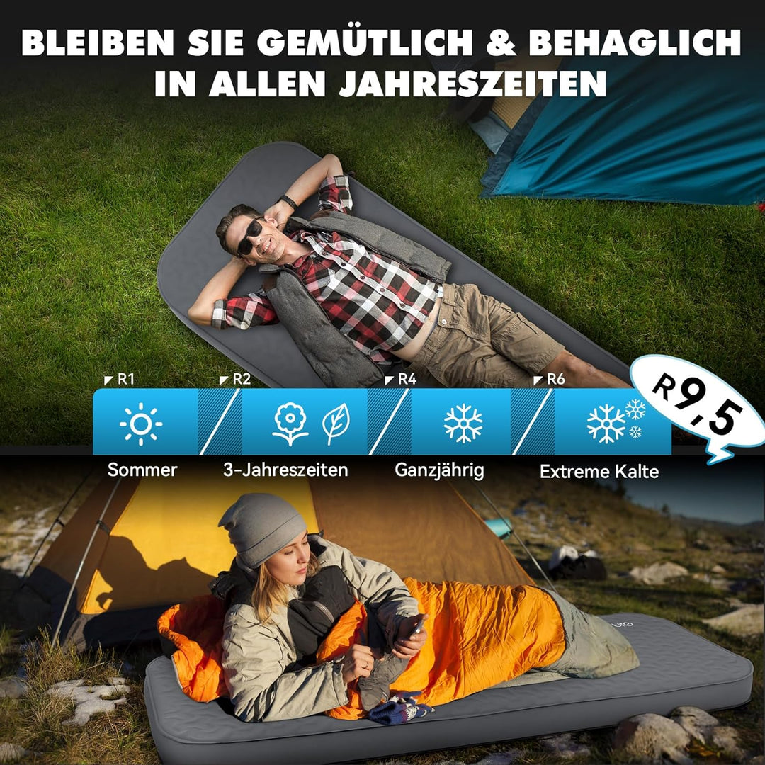 HIKENTURE Isomatte Selbstaufblasend mit Eingebauter Elektropumpe, 10CM Dicke Camping Matratze aus Sc