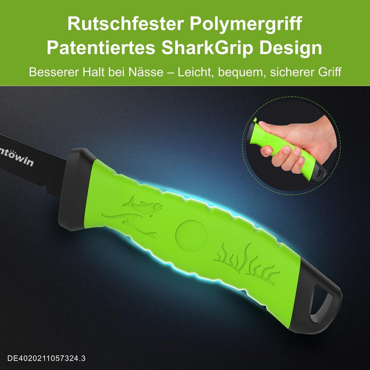 ANTOWIN 15,2 cm Fishing Edelstahl Filetiermesser Set mit Messer-Schärfer, Ergonomischer ABS Griff, B