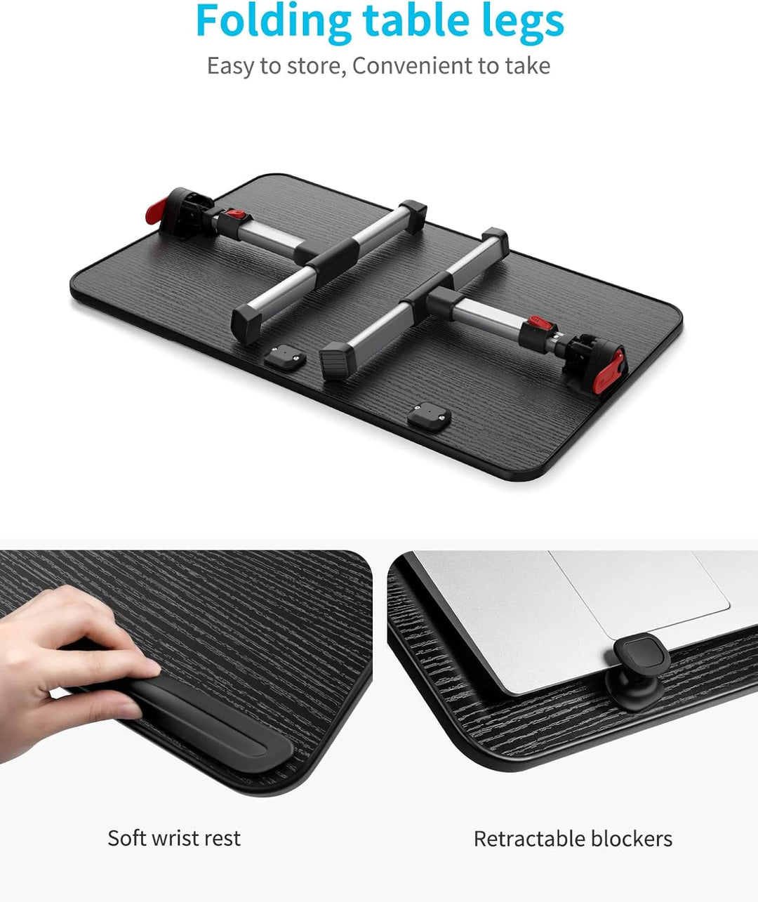 Tisch, SAIJI Betttisch höhenverstellbar, mit 4 einstellbare Winkel, Klappbarer Lapdesk, für Sofa Cou