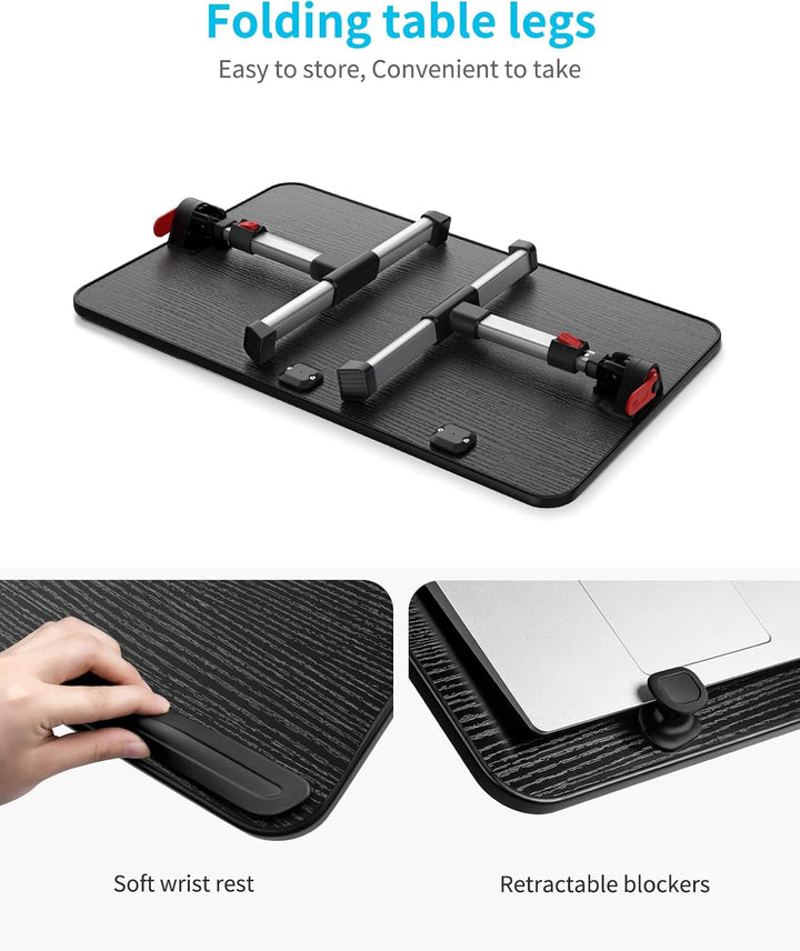 Tisch, SAIJI Betttisch höhenverstellbar, mit 4 einstellbare Winkel, Klappbarer Lapdesk, für Sofa Cou