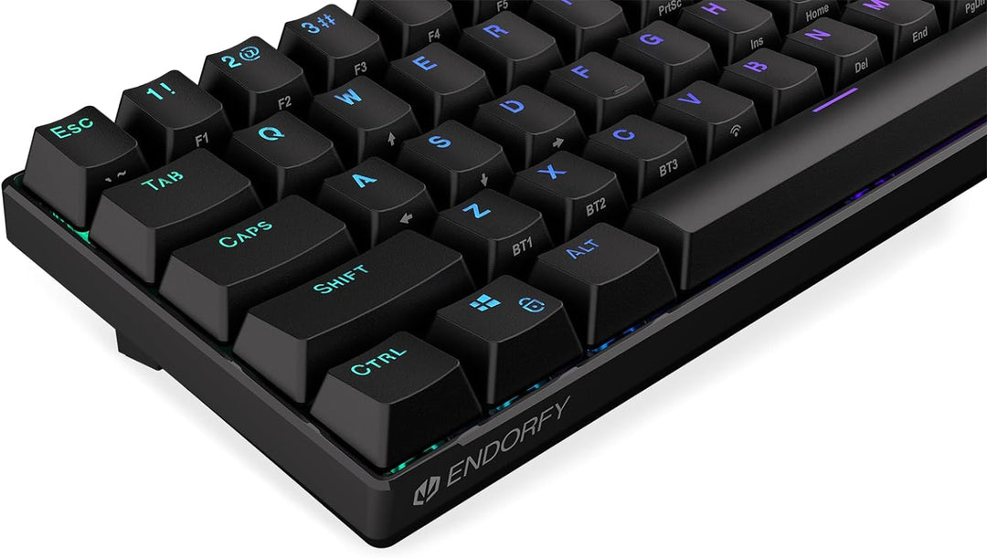 ENDORFY Thock Compact Wireless Brown, Compact 60% Mechanical Keyboard, Wireless Modes, Hot-swappable