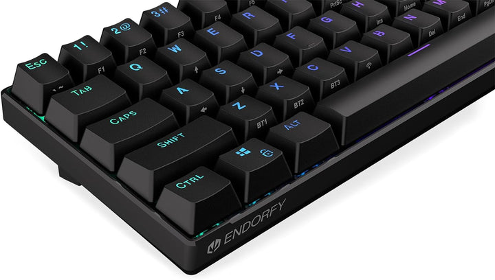 ENDORFY Thock Compact Wireless Brown, Compact 60% Mechanical Keyboard, Wireless Modes, Hot-swappable