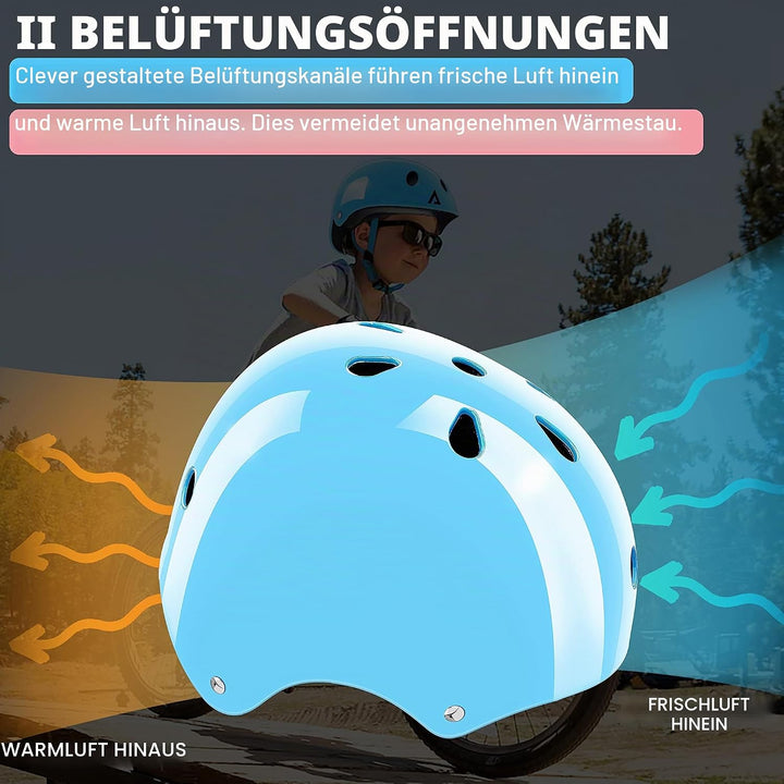 Kinderhelm mit Knieschützern, Ellbogenschützern, Handgelenkschützern für Skateboard, Radfahren, Hove