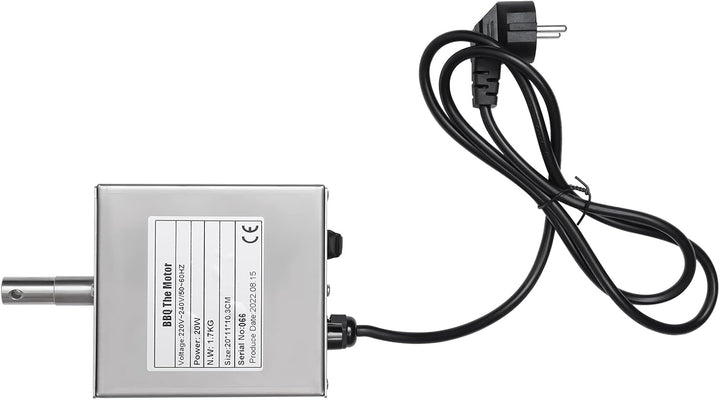 220V Elektrischer Drehspiess mit 2.5 U/min, Höhenverstellbarer Spanferkelgrill aus Edelstahl, 134 cm