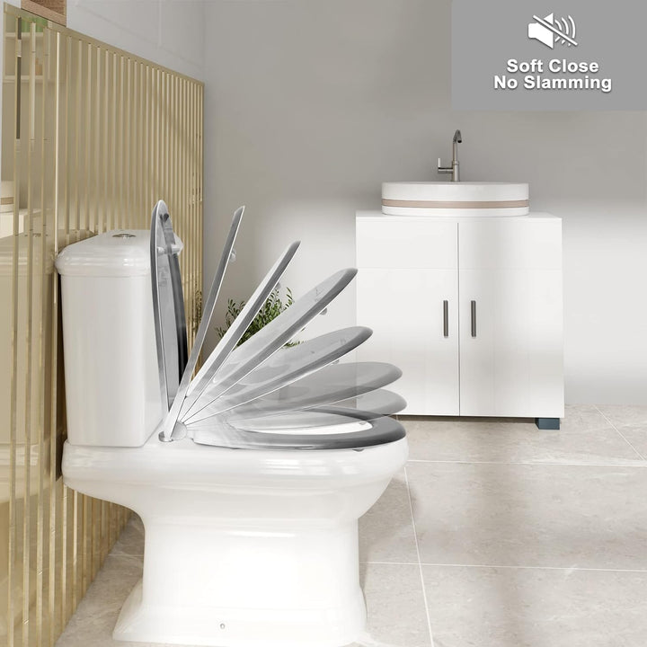 WOLTU WC Sitz mit Absenkautomatik,Toilettensitz Motiv,Klodeckel mit Quick-Release-Funktion und Antib