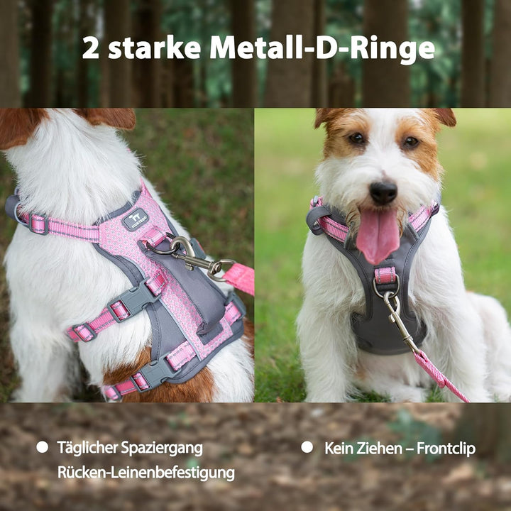 Huntboo Sicherheitsgeschirr Hund Ausbruchsicher, Panikgeschirr für Hunde, Reflektierendes Geschirr H