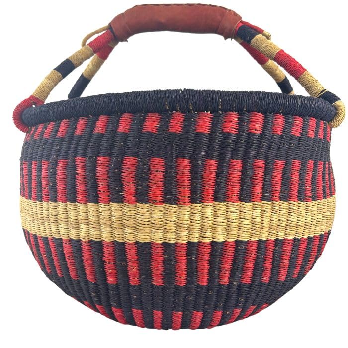 Bolga Korb Afrika - XXL - Das Original aus Ghana - Bunt - Fair Trade - Rund - Viele Farben - Afrikan