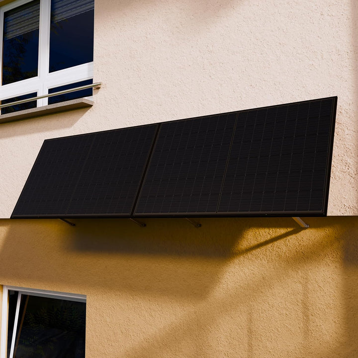 SAKETE Solarmodul 500W – N-Typ Full Black Solarpanel mit Halbzellen-Technologie, geeignet für Balkon