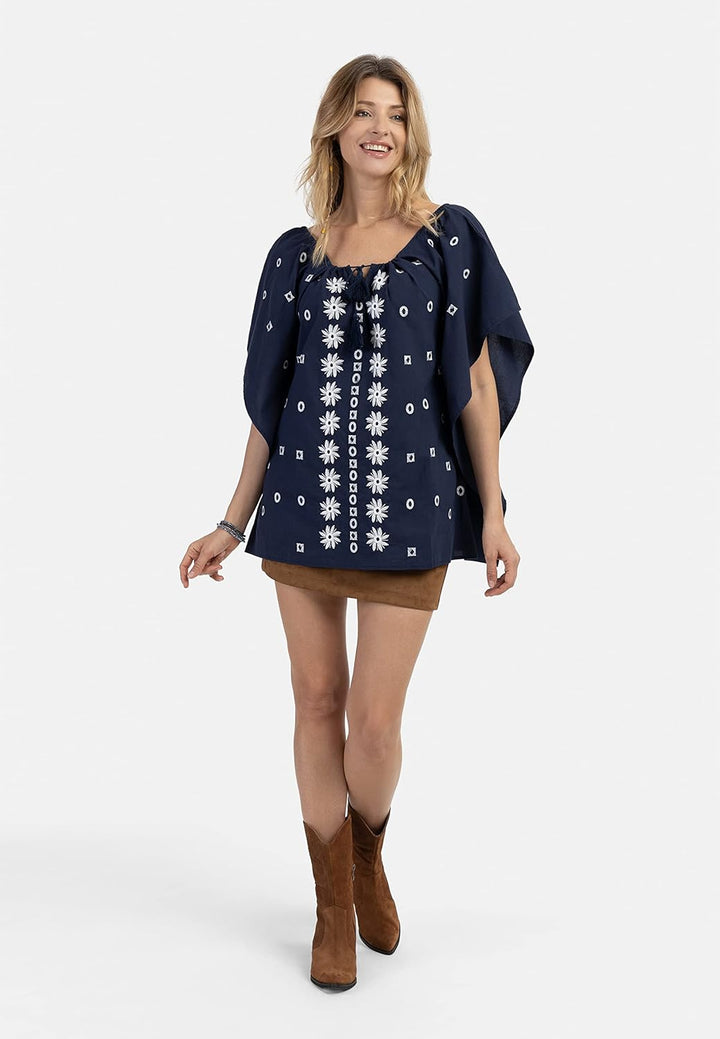 ALARY Women's Damen Poncho 15826565-AL01, Marine, XL Sweater, 46