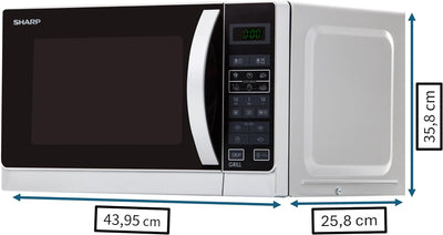 Sharp R642INW 2-in-1 Mikrowelle mit Grill / 20 L / 800 W / 1000 W Quarzgrill / 8 Automatikprogramme