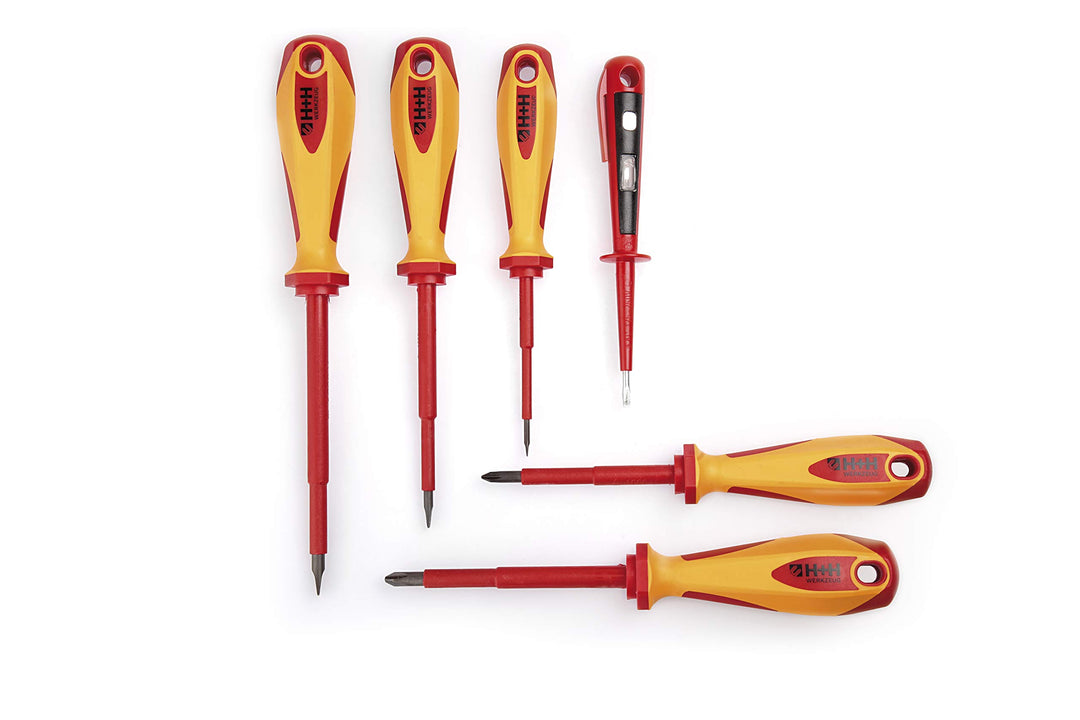 H + H Werkzeug VDE Schraubendreher Set 6tlg inkl. Spannungsprüfer VDE geprüft Made in Germany