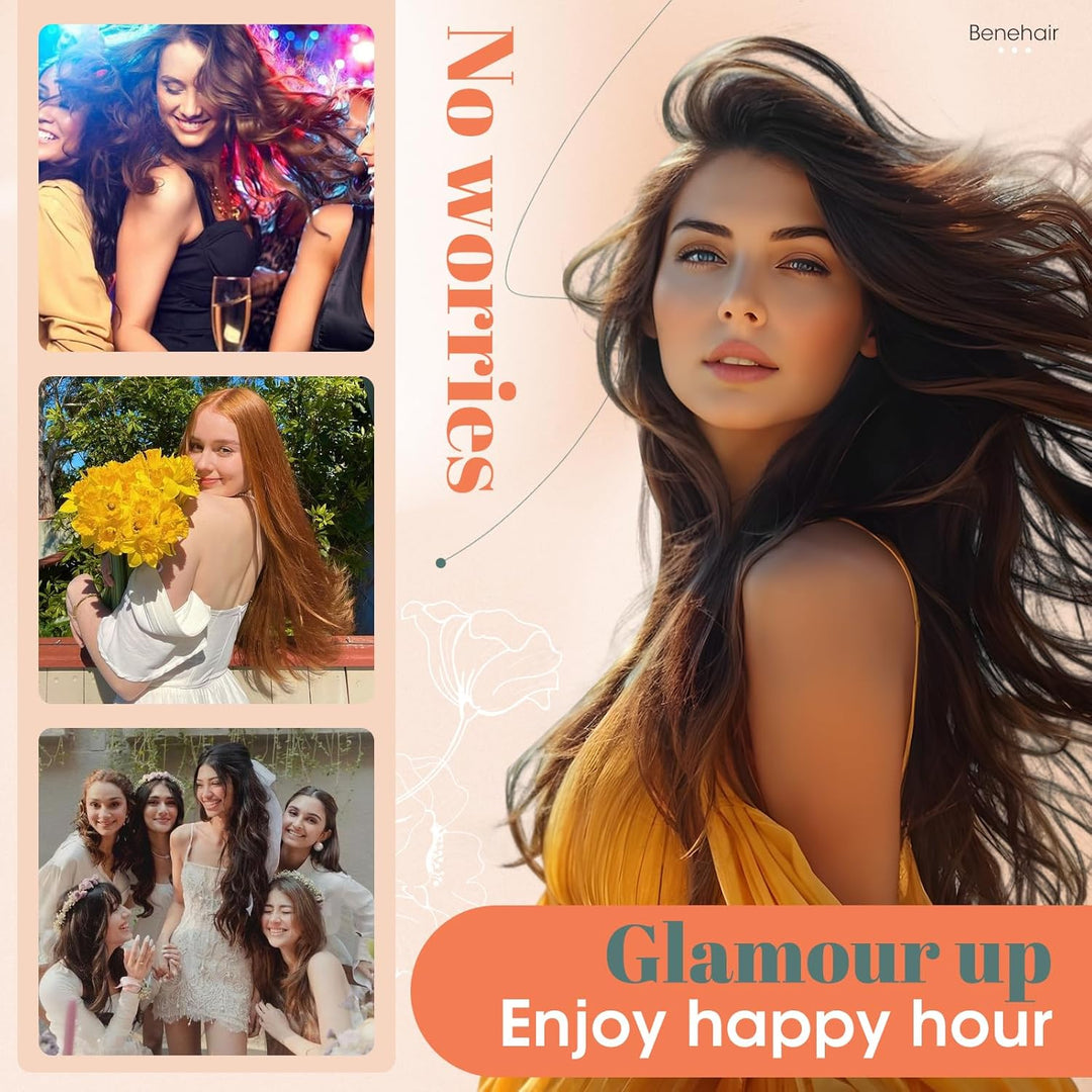 Benehair Tape in Extensions Echthaar, Invisible Tape Extensions Echt Haar, 20Pcs 20g Haarverlängerun