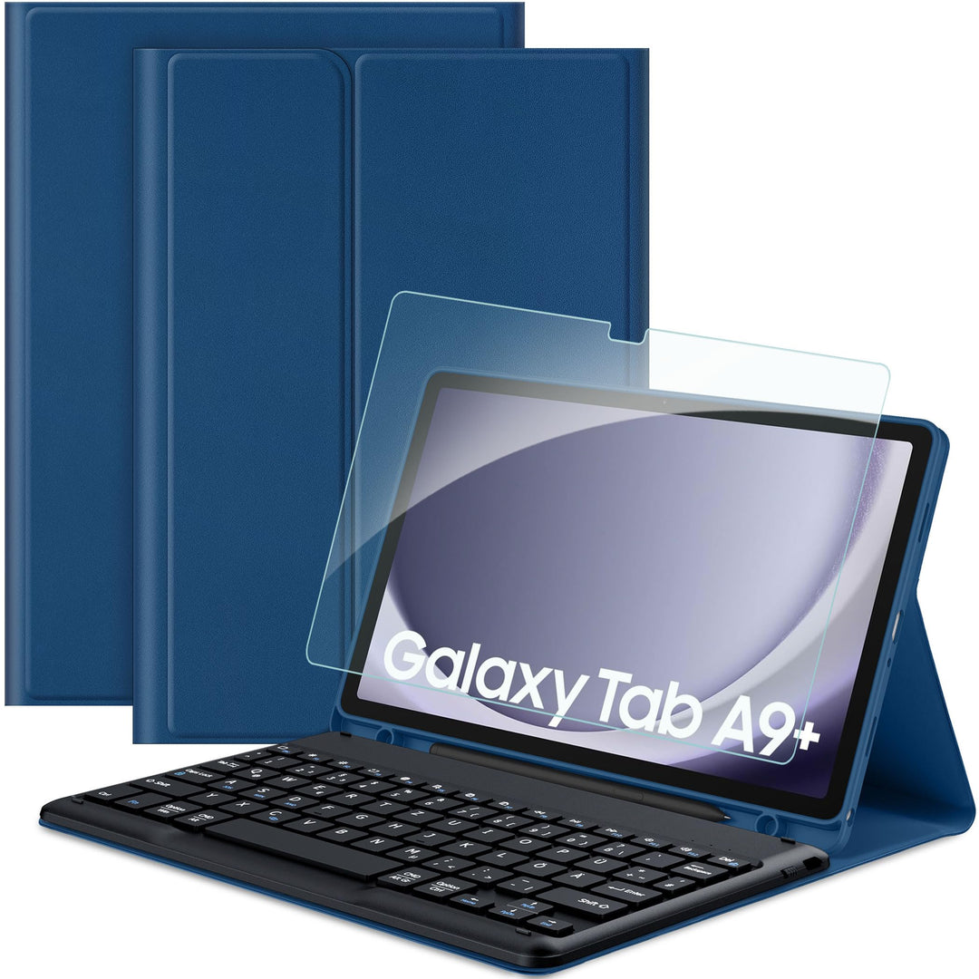 EasyAcc Tastatur Hülle Kompatibel mitSamsung Galaxy Tab А9 Plus 2023 11 Zoll mit Schutzfolie, [QWERT