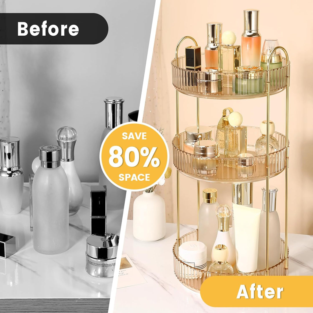Make Up Organizer 360 Grad Drehbar, Grosse Kapazität Kosmetik Organizer, Multifunktionaler Kosmetik