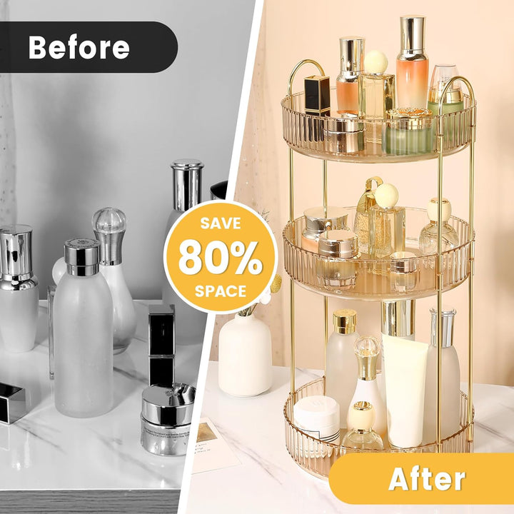 Make Up Organizer 360 Grad Drehbar, Grosse Kapazität Kosmetik Organizer, Multifunktionaler Kosmetik