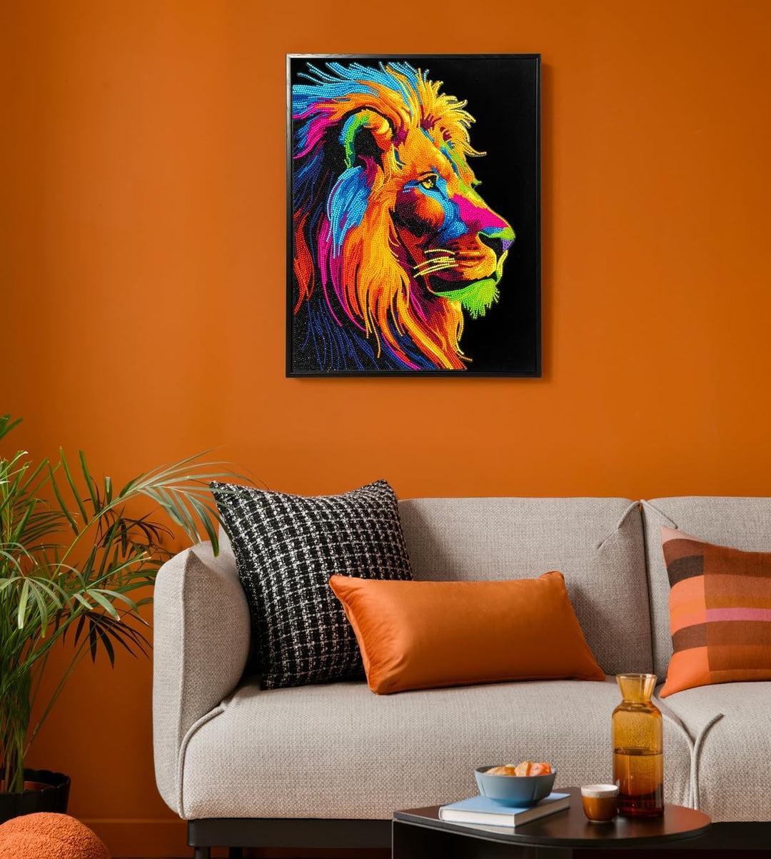 DIAMOND DOTZ 2595354 Neon Löwe, Original 5D Diamond Painting
