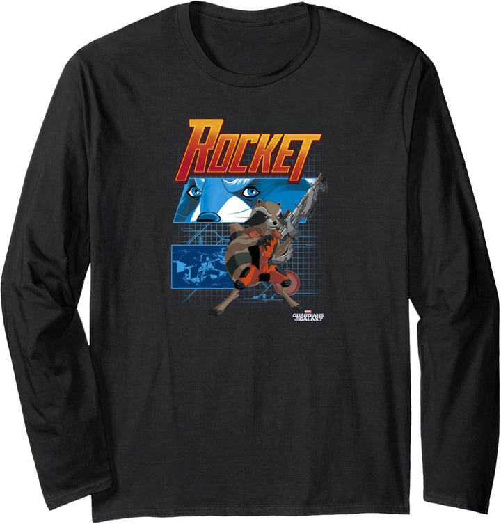 Marvel Rocket Guardians of the Galaxy Schematic Langarmshirt
