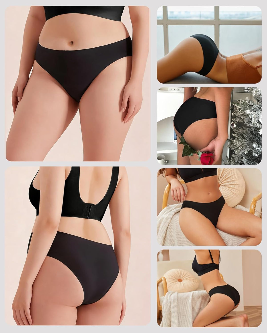 FINETOO 6er Pack Unterhosen Damen Seamless Slips Nahtlo Hipster Unsichtbare Unterhose Sexy Unterwäsc