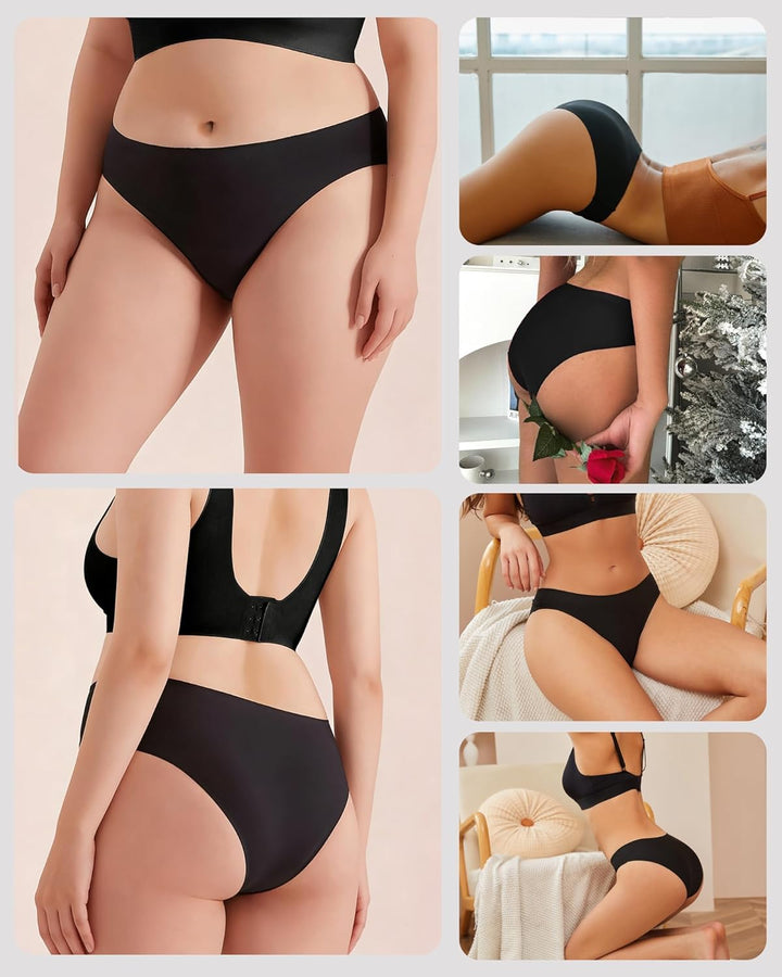 FINETOO 6er Pack Unterhosen Damen Seamless Slips Nahtlo Hipster Unsichtbare Unterhose Sexy Unterwäsc