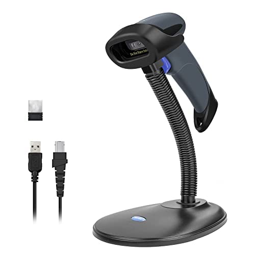NETUM Wireless 2D QR Barcode Scanner mit Ständer, 3 in 1 Bluetooth & 2,4GHz Wireless&USB Wired Autom