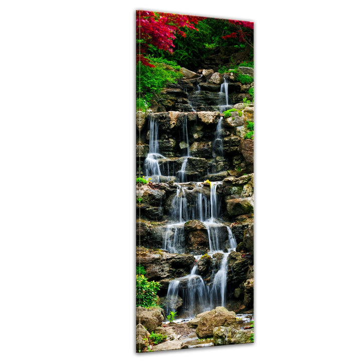 Bilderdepot24 Bild auf Leinwand | Wasserfall II in 30x90 cm als Panorama Wandbild | Wand-deko Dekora