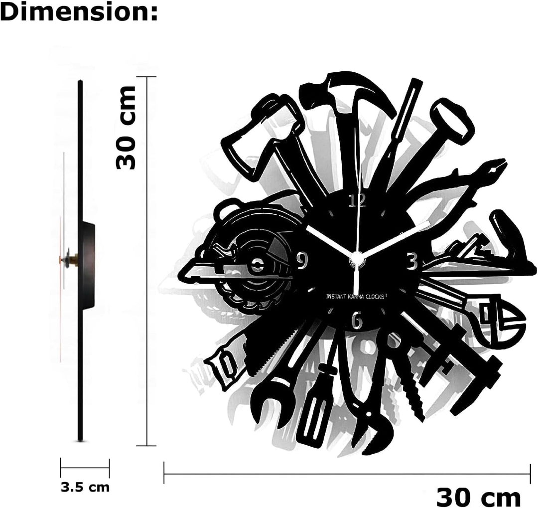 Instant Karma Clocks Wanduhr Künstler Hydraulisch Zimmermann Mechanisch Garage Werkzeuge