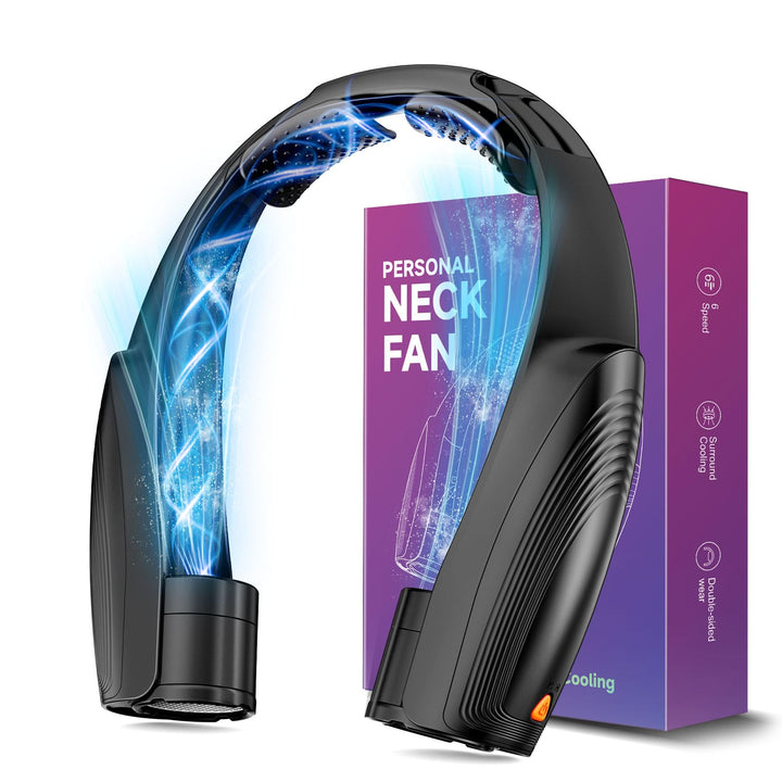 Nackenventilator, 8000 mAh Tragbarer Blattloser Halsventilator, 360° Luftstrom, 6 Stufen, USB Wieder