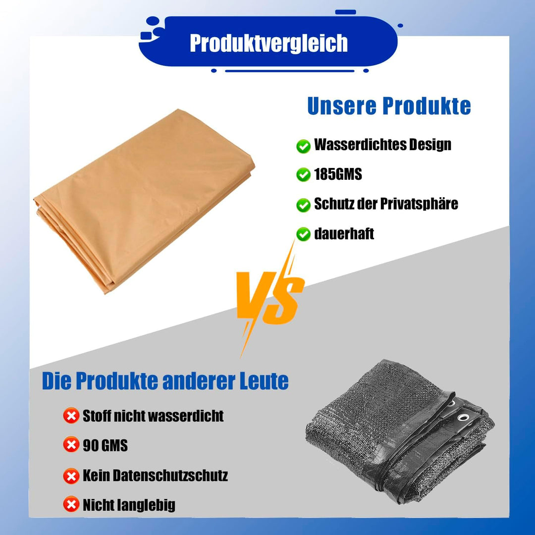 Sonnensegel mit Befestigungsseile, Sonnenschutz Wasserdicht, UV-Schutz Windschutz, Sonnensegel Polye