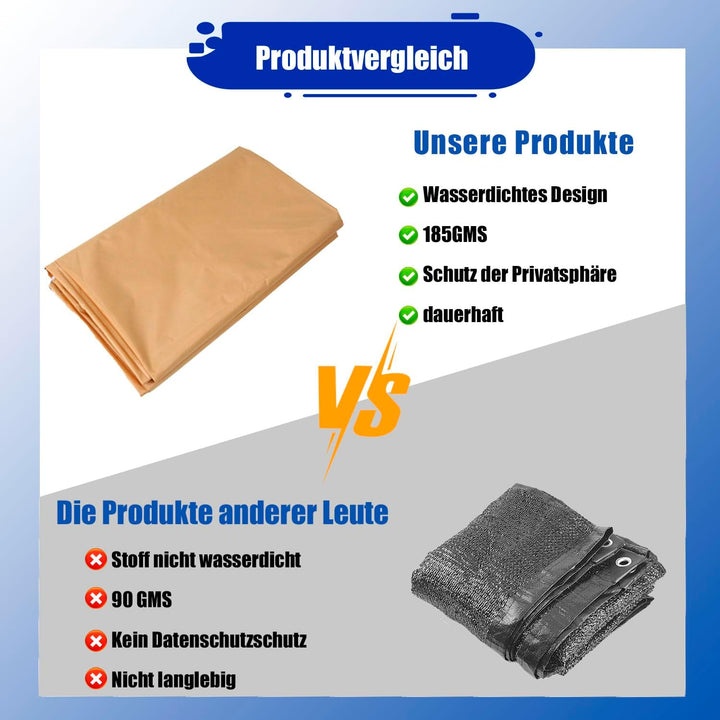 Sonnensegel mit Befestigungsseile, Sonnenschutz Wasserdicht, UV-Schutz Windschutz, Sonnensegel Polye