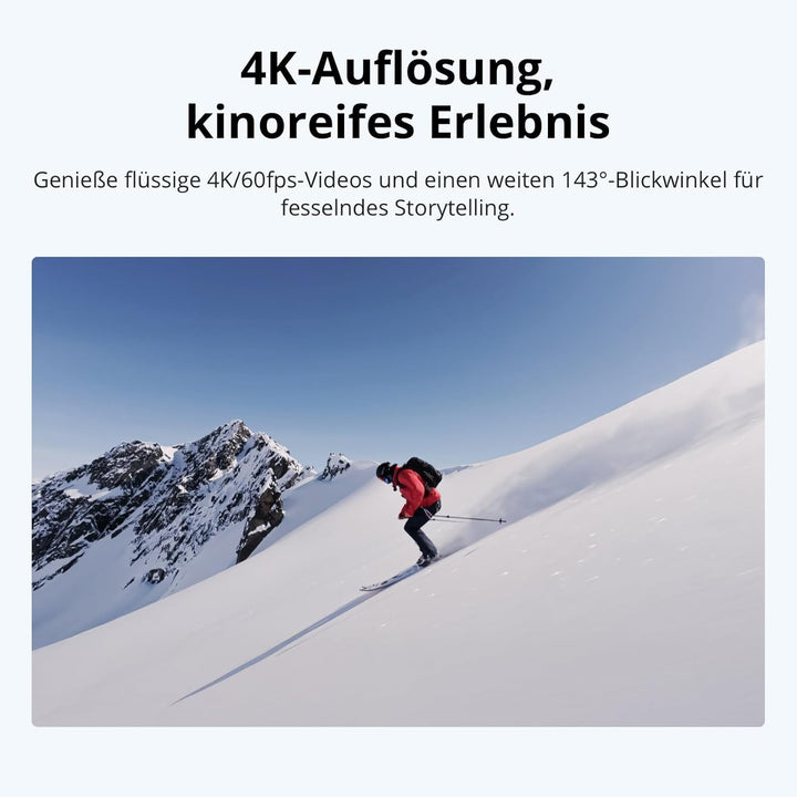 DJI Osmo Nano Fahrrad Bundle (64GB) – 4K/60fps Mini Action Cam mit 1/1,3″ Sensor, 143° Weitwinkel, 2