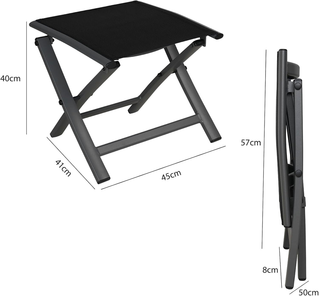 Grand patio Gartenhocker, Klapphocker aus Aluminium und Textilene, Wetterfest und leicht Trocknend,