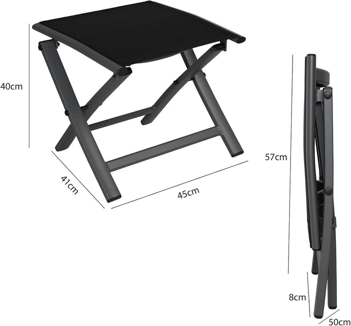Grand patio Gartenhocker, Klapphocker aus Aluminium und Textilene, Wetterfest und leicht Trocknend,