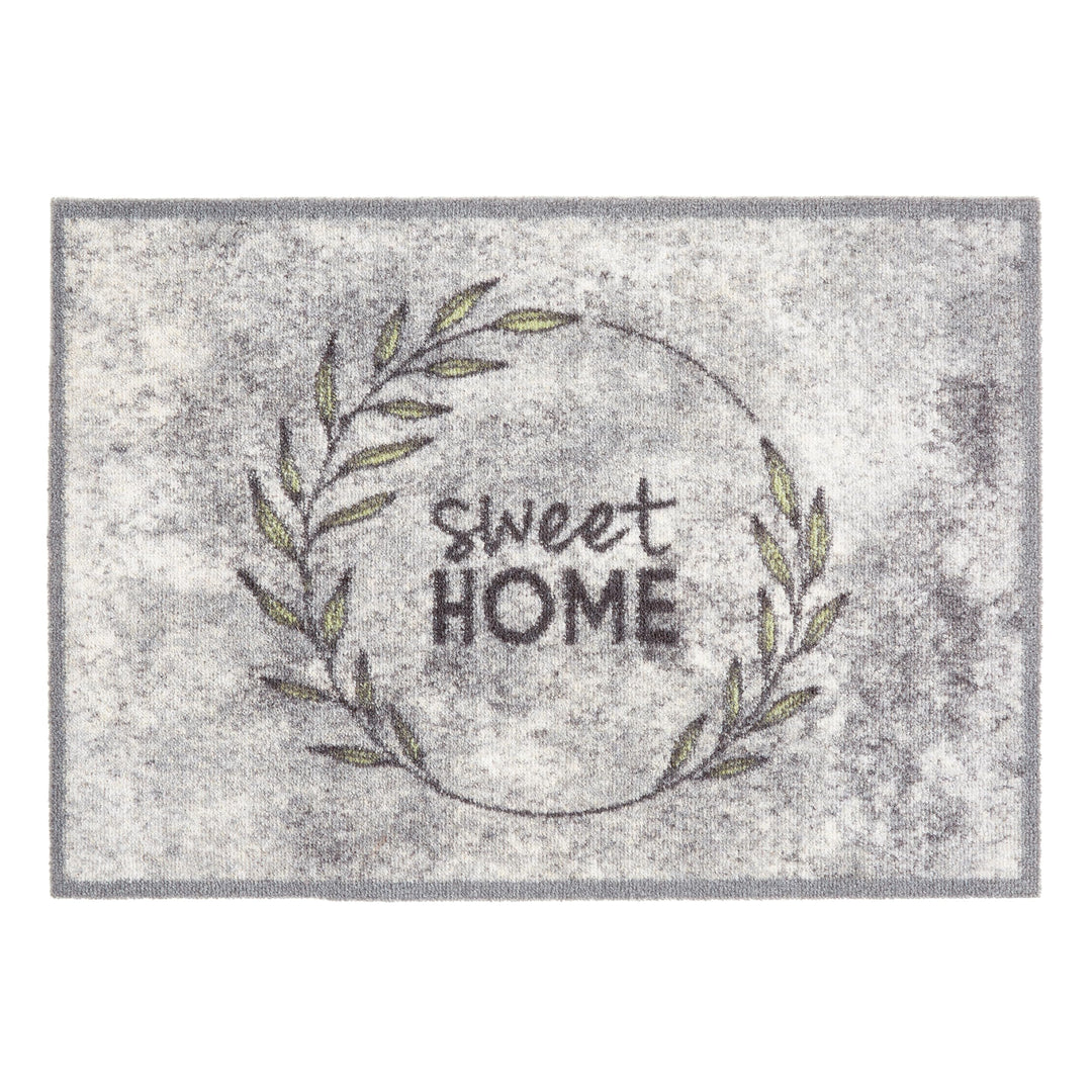 Astra rutschfeste Sauberlaufmatte innen - Sweet Home Kranz 50 x 70 cm - Wohnraum Fussmatte Design -