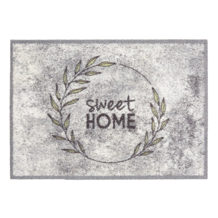 Astra rutschfeste Sauberlaufmatte innen - Sweet Home Kranz 50 x 70 cm - Wohnraum Fussmatte Design -