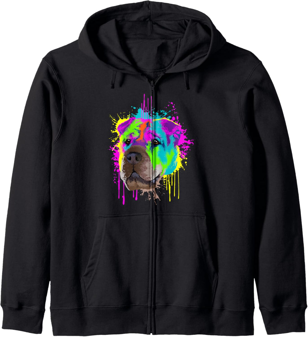 Splash Art Shar Pei Hundehalter Geschenkidee Hunde Kapuzenjacke