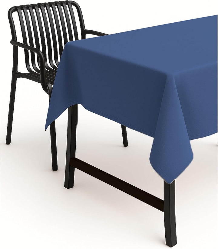texpot Gartentischdecke 160 x 260 cm in Blau mit Leinen Optik Lotuseffekt Fleckschutz Bügelfrei Tisc