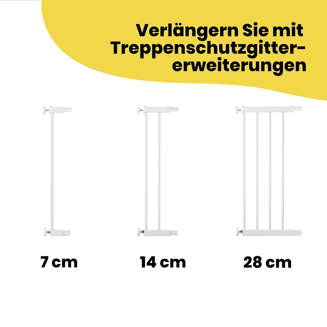 Safety 1st Auto Close, Ausziehbares Schutzgitter, Klemmgitter für die Treppe, Babygitter auch für Hu